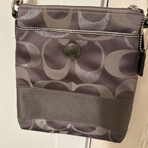 Coach Metallic Gray Crossbody Bag